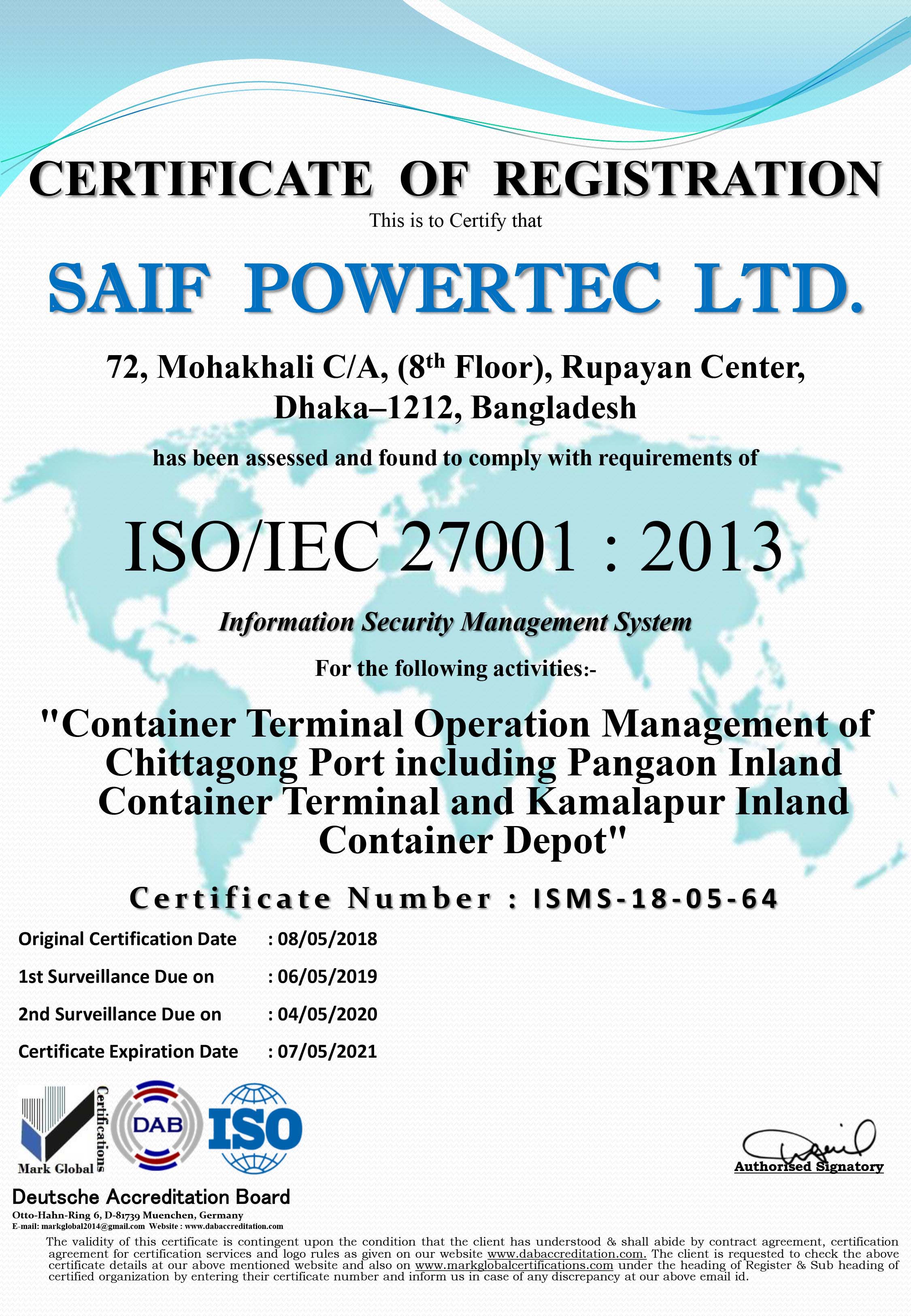 SAIF-POWERTEC-LTD-27001-2013(Port-Operation)